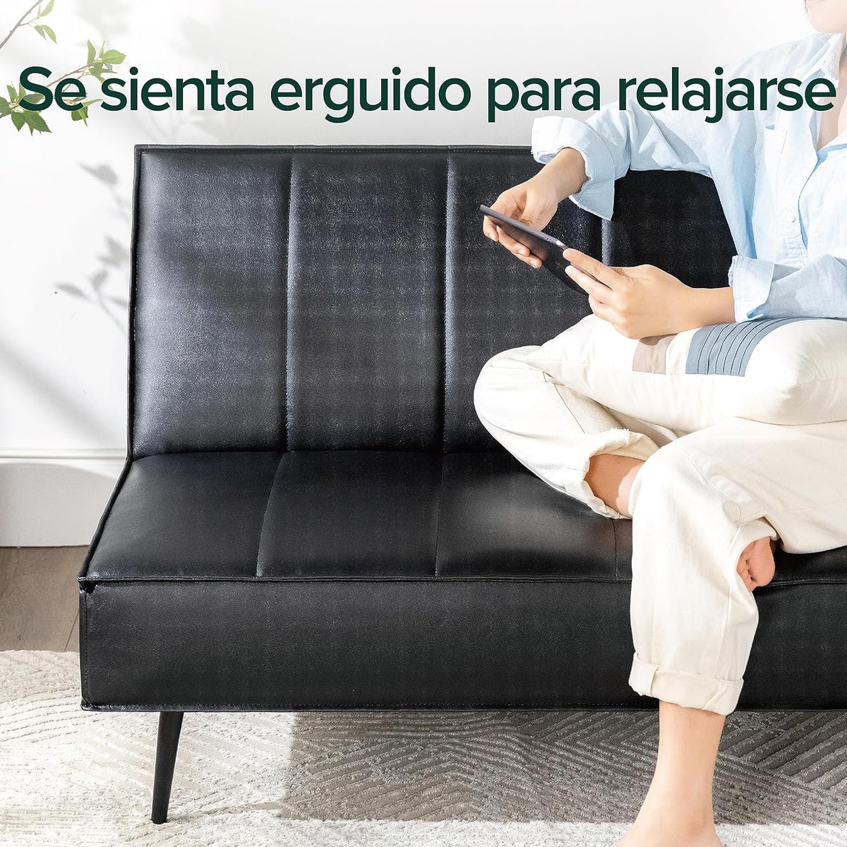 Zinus Quinn Clic Clac Sofá Cama - Sofá Cama Plegable 2 en 1 - Adecuado para habitaciones de invitados y espacios pequeños - Gris