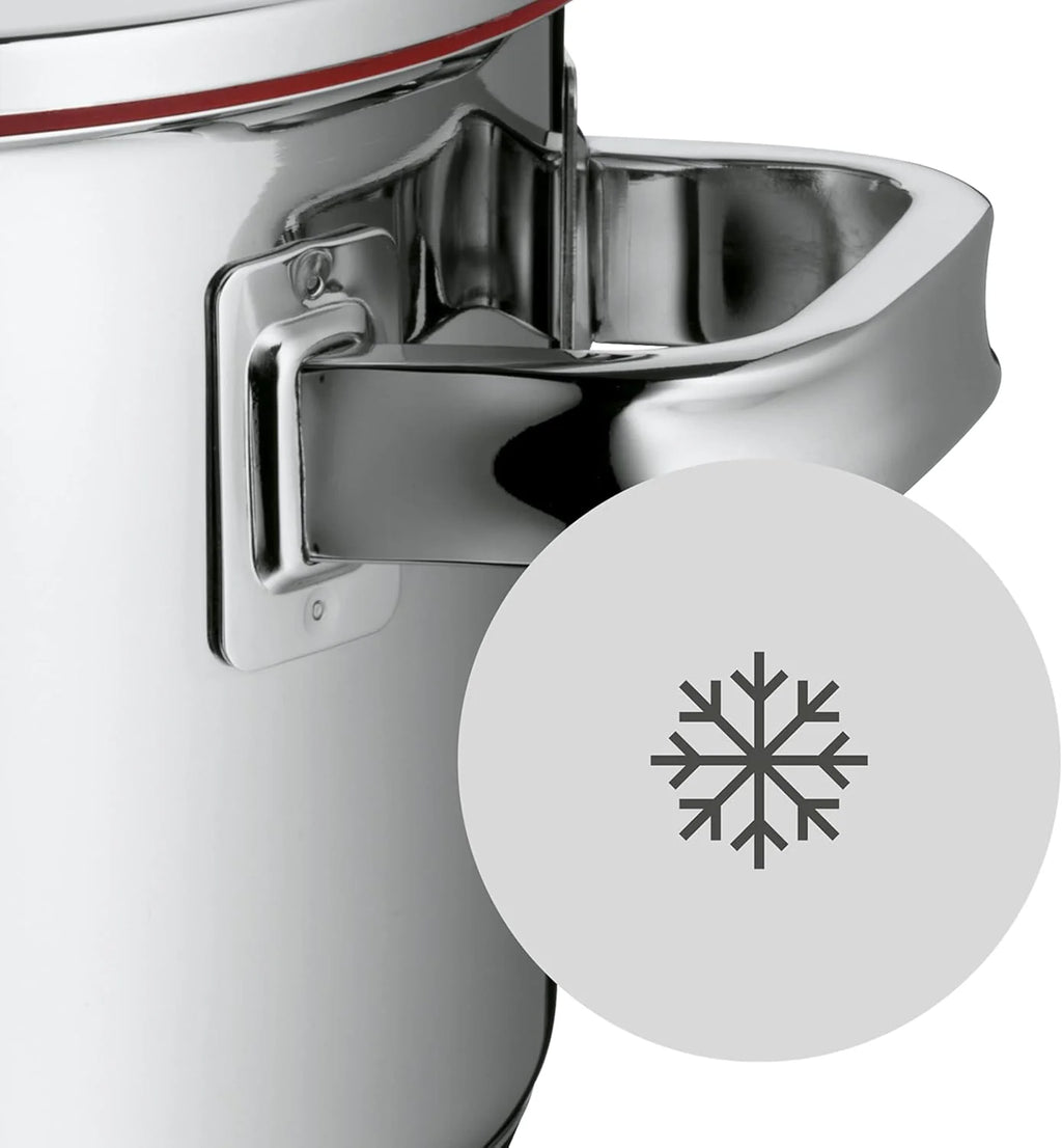 WMF Function 4 - Batería de Cocina 5 Piezas, Acero Inoxidable Apto para Inducción, 1 cacerola baja de 20 cm, 3 cacerolas altas de 16 cm, 20 cm y 24 cm con tapa, 1 cazo 16 cm