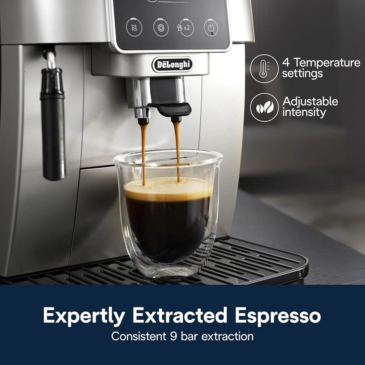 De'Longhi Magnifica Start Automatic Espresso Machine with Manual Milk Frother & Built in Grinder - 3 One-Touch Recipes, Easy-to-Clean, Home Barista Coffee Maker for Lattes, Cappuccino, Iced Coffee