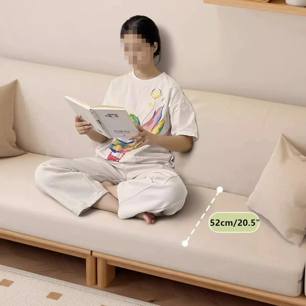 Japandi Solid Wood Sofa Bed