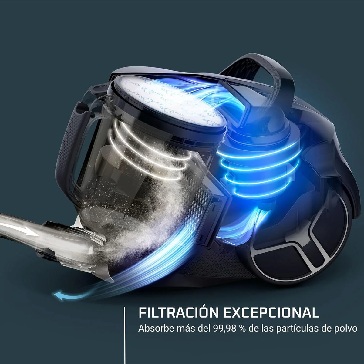Rowenta Compact Power XXL Aspiradora sin Bolsa, Motor Eficiente Energéticamente de 900W, Filtración Ciclónica Avanzada, Depósito Extra Grande de 2.5L, Compacta, Kit Clásico, Modelo RO4B23