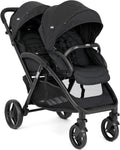 Joie - Evalite Duo - Poussette Double Légère - Siège Arrière Inclinable À Plat - Compatible Sièges Auto Et Nacelles - Suspension 4 Roues - Harnais 5 Points SoftTouch - Dès la naissance