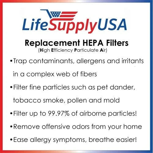 LifeSupplyUSA Paquete de 3 Filtros HEPA de Repuesto Compatibles con Envion AllergyPro Allergy Pro AP450 AP 450