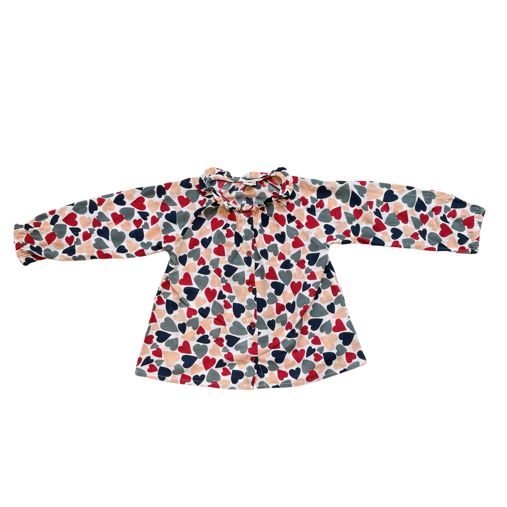 4A - Blouse coeur coeur coeur Bonton
