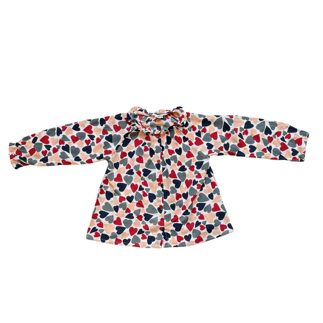 4A - Blouse coeur coeur coeur Bonton