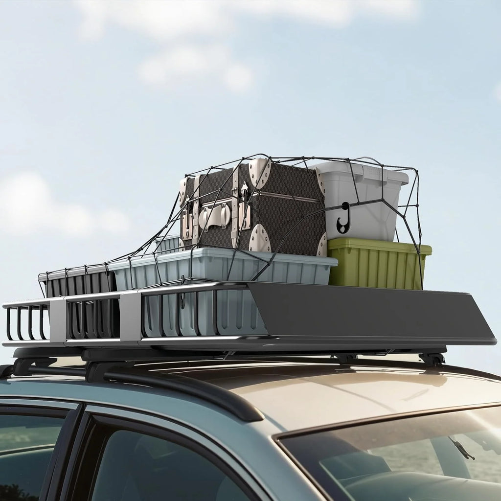 HOMCOM Porte-Bagage pour Voiture Galerie de Toit pour Voiture en métal réglable en Longueur de 109 à 162L cm Charge Max 100kg