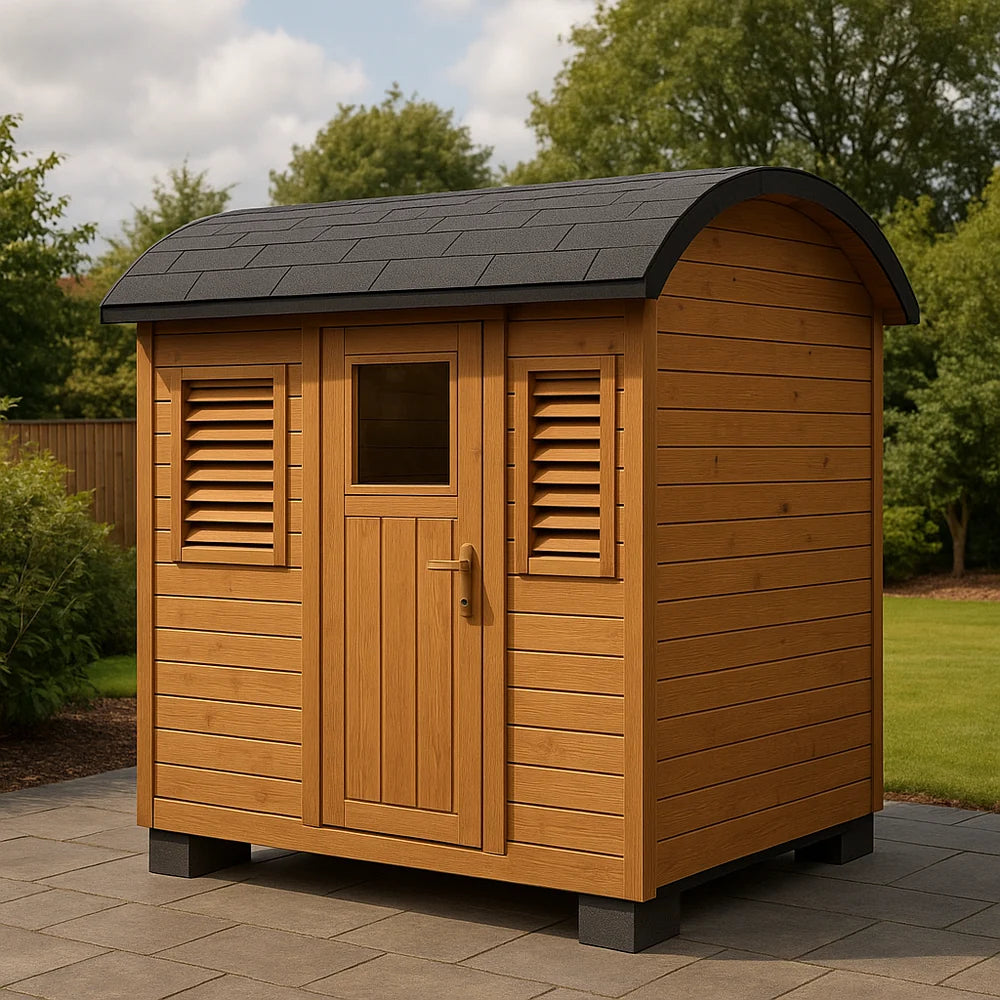 Cabane de Jardin en Bois Rectangulaire 200x150x210 cm avec Toit en Bardeaux et Fenêtre