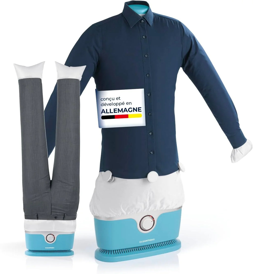 CLEANmaxx Appareil de repassage automatique de chemises avec accessoire pour pantalons | Idéal pour chemises, chemisiers & pantalons | Séchage doux et infroissable en quelques minutes
