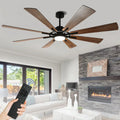 Remote Ceiling fan with Lights Large 8 Wooden Blades