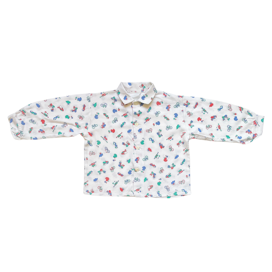 12-18M - Chemise imprimée rétro