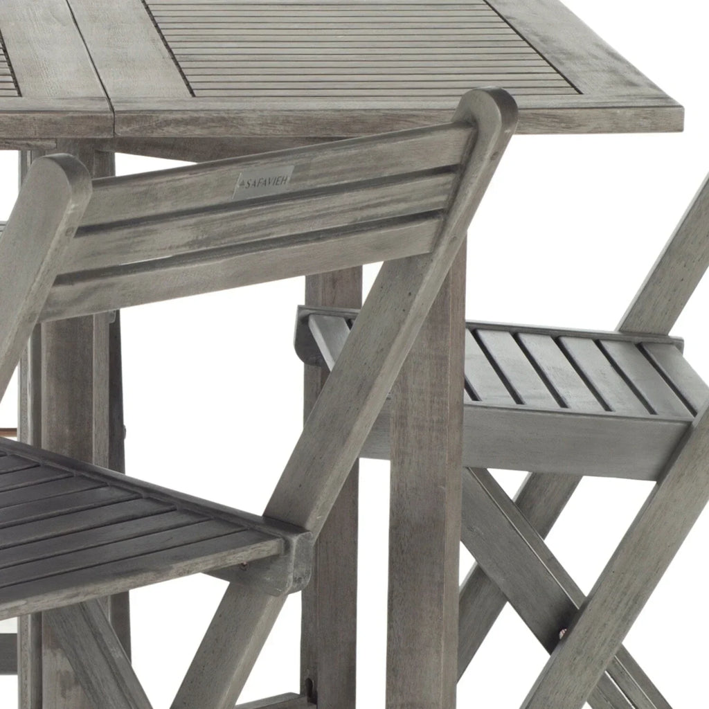 SAFAVIEH Outdoor Brandy 5-Piece Outdoor Dining Table Set - 43Wx35Dx29H