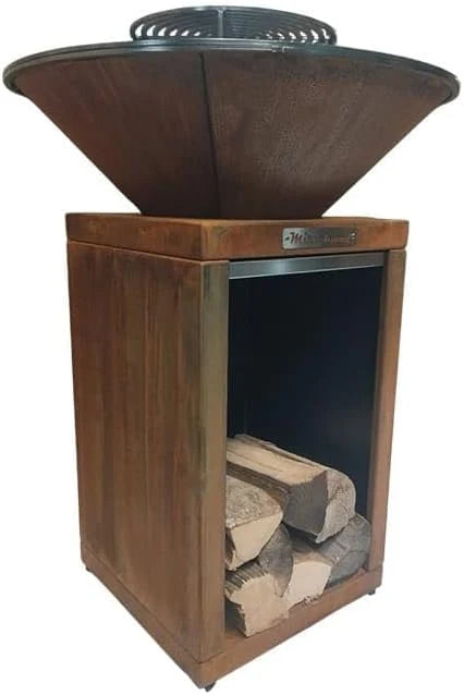 Brasero Acier corten Rond - 75 cm, 12 Personnes, Jardin et extérieur/Barbecues et planchas/Braseros