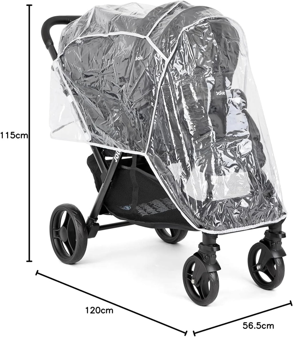 Joie - Evalite Duo - Poussette Double Légère - Siège Arrière Inclinable À Plat - Compatible Sièges Auto Et Nacelles - Suspension 4 Roues - Harnais 5 Points SoftTouch - Dès la naissance