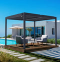 CAZEBOO Pergola Bioclimatique Autoportante Piana 3x2,5 m - 7,5 m² – Pergola Aluminium Gris avec Lames Orientables en Acier – Abri Terrasse et Jardin