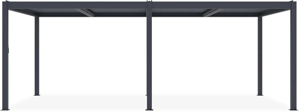 CAZEBOO Pergola Bioclimatique 6x3m Autoportée Santa – Aluminium Gris Lames Orientables en Acier – Tonnelle de Jardin Abri Terrasse – Résistante Vent 55 km/h – Protection Soleil Pluie – Montage Facile