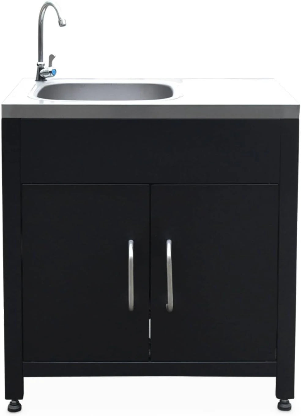 sweeek - Meuble de Cuisine extérieure en Acier avec évier L80cm