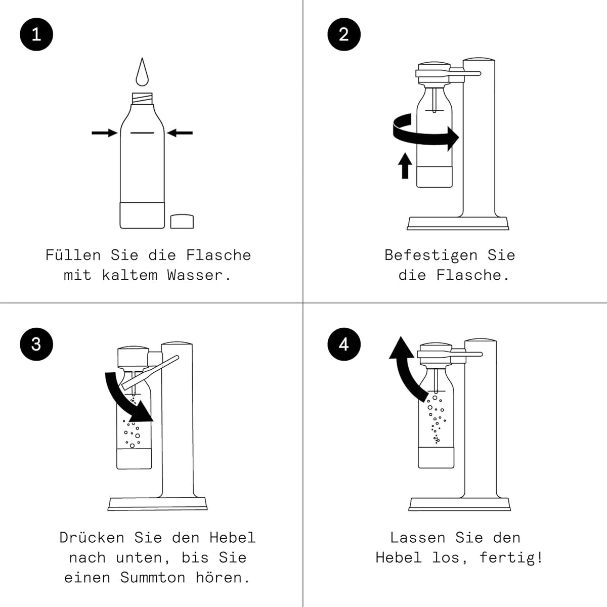 Aarke Carbonator 3, Máquina Gasificadora de Agua en Acero Inoxidable, incluye Dos Botellas (800ml), Acabado en Negro