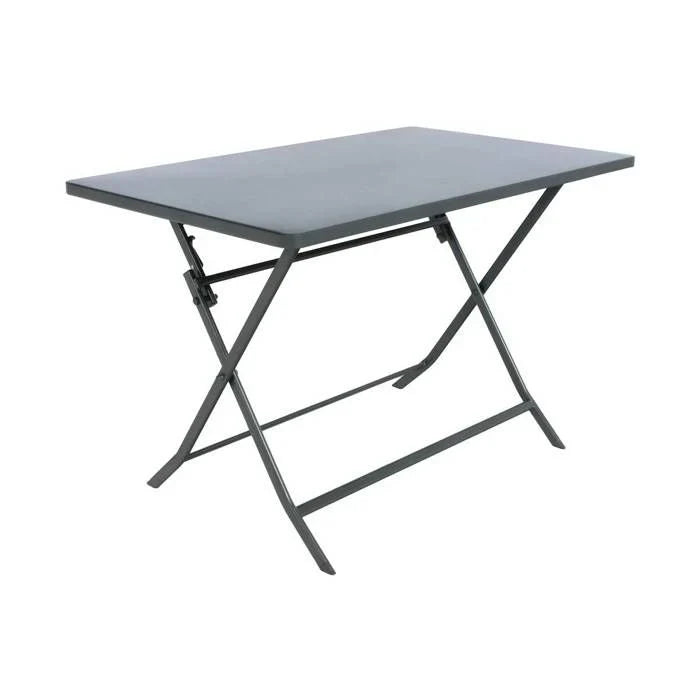 Table de jardin pliante carrée "Greensboro" pétrole 2 places en acier traité époxy - Hespéride