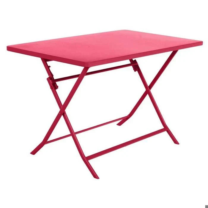 Table de jardin pliante carrée "Greensboro" pétrole 2 places en acier traité époxy - Hespéride