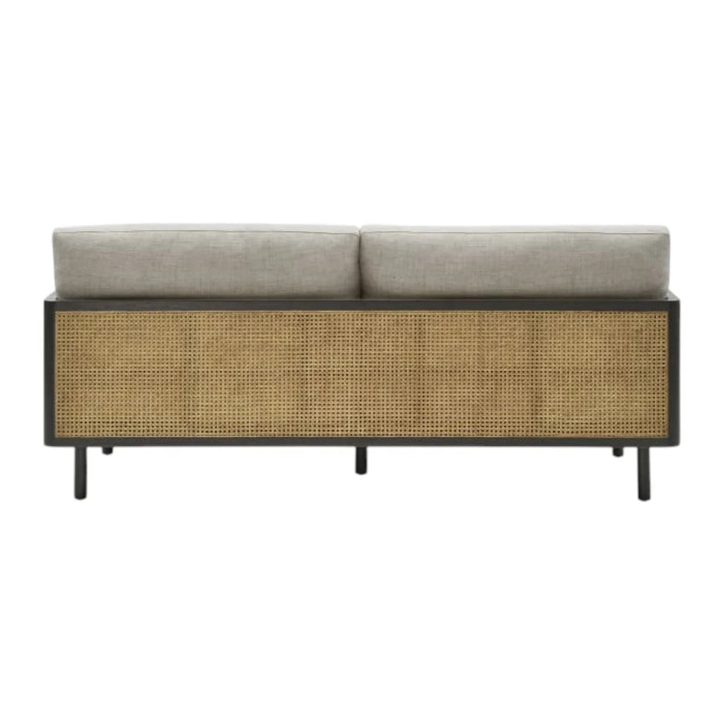 Neci Solid Teak Wood & Rattan 3 Seater Sofa
