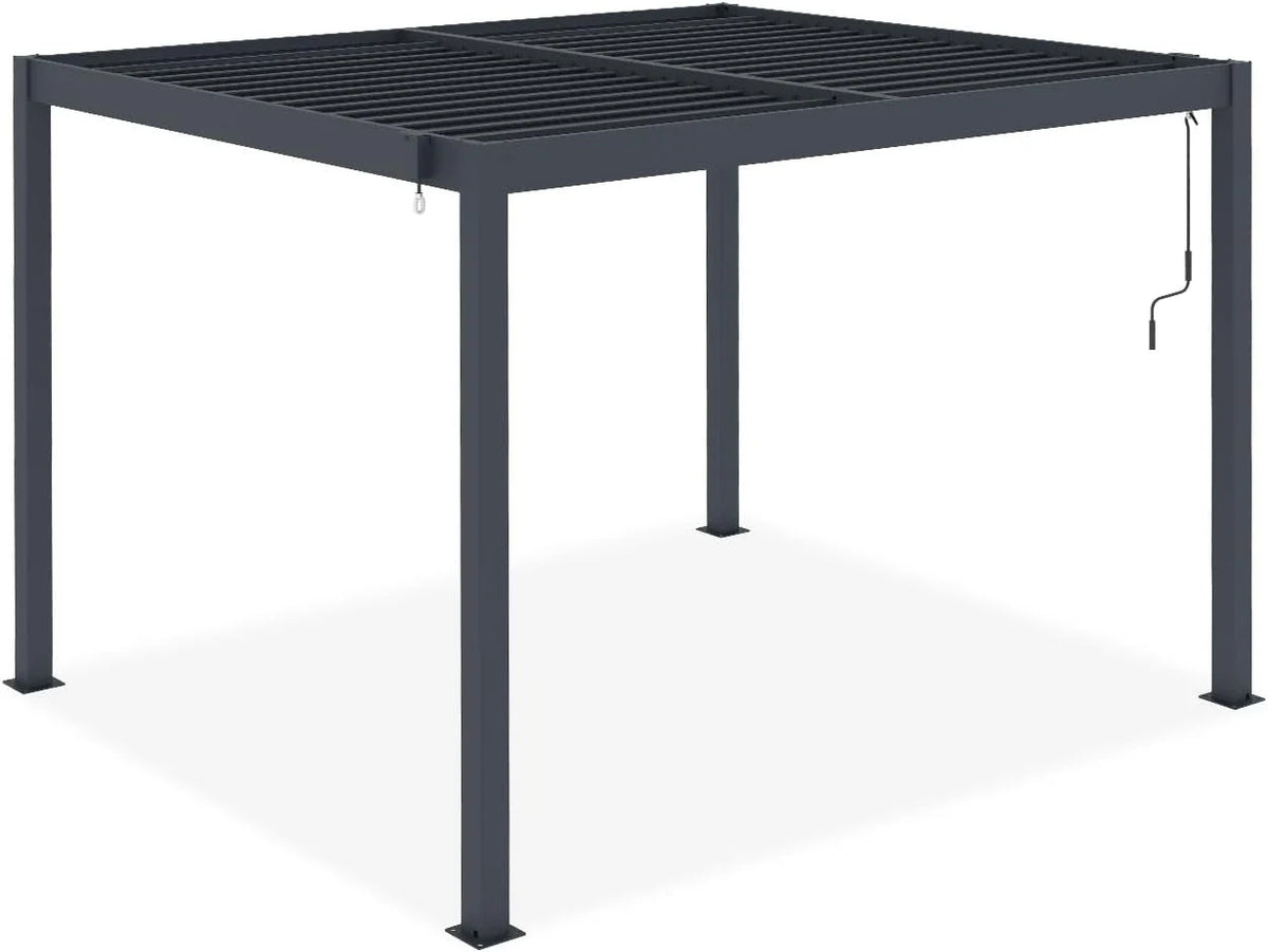 CAZEBOO Pergola Bioclimatique Autoportante Piana 3x2,5 m - 7,5 m² – Pergola Aluminium Gris avec Lames Orientables en Acier – Abri Terrasse et Jardin
