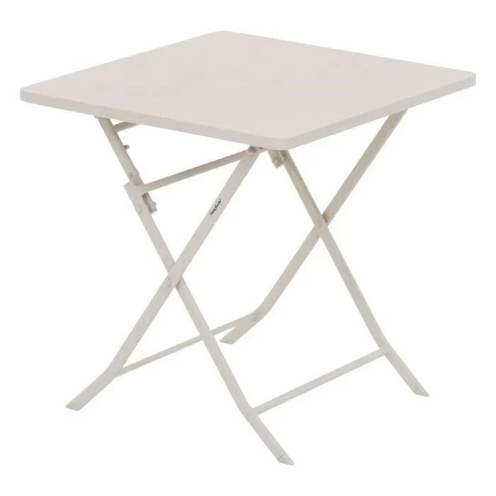 Table de jardin pliante carrée "Greensboro" pétrole 2 places en acier traité époxy - Hespéride