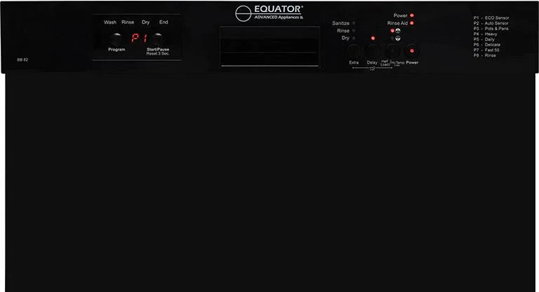 Equator 24'' Built In Dishwasher 14 Place Settings Front Control