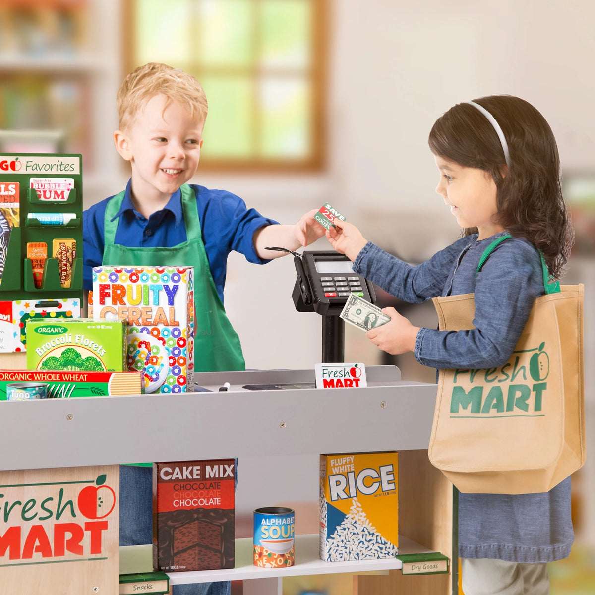 Melissa & Doug Tienda de Comestibles Fresh Mart de Madera Independiente