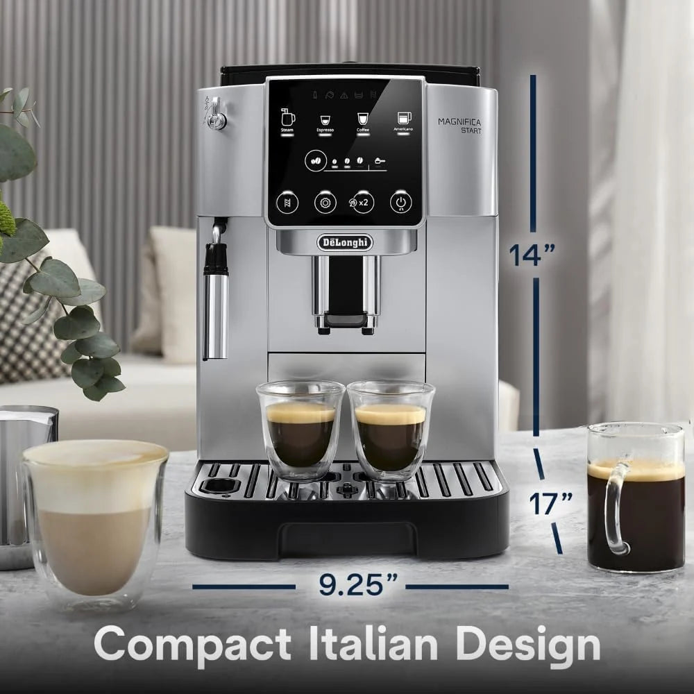 De'Longhi Magnifica Start Automatic Espresso Machine with Manual Milk Frother & Built in Grinder - 3 One-Touch Recipes, Easy-to-Clean, Home Barista Coffee Maker for Lattes, Cappuccino, Iced Coffee