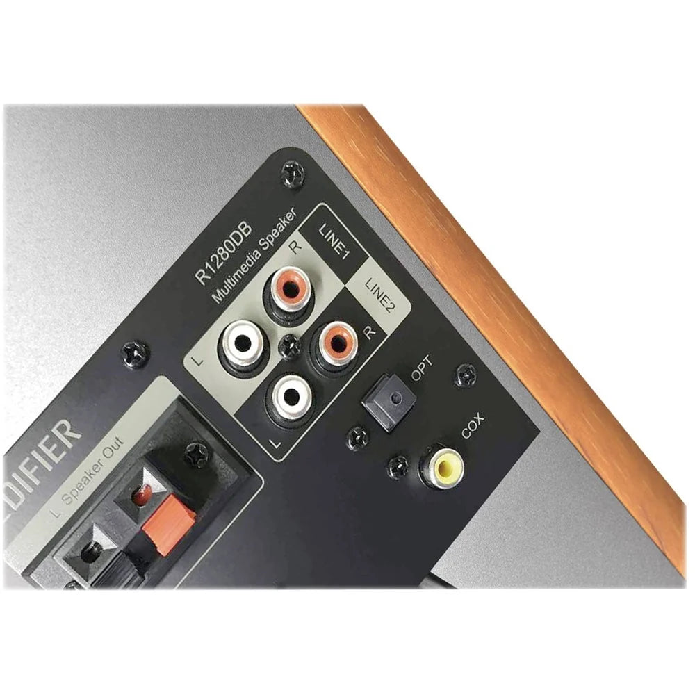 Edifier - Altavoces Estantería Bluetooth Activos R1280DB, Altavoces para Computadora - 42W RMS, Entrada Óptica - Monitores de Estudio Inalámbricos - Color Marrón