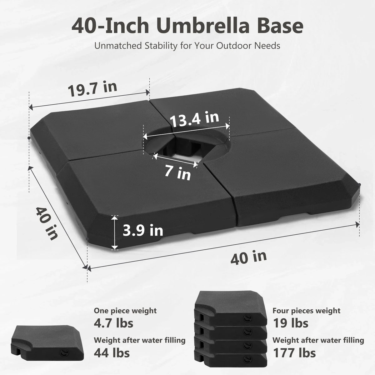 MAISON ARTS 12 FT Automatic Hydraulic Cantilever Umbrella Aluminum Pole 360 Degree Rotation