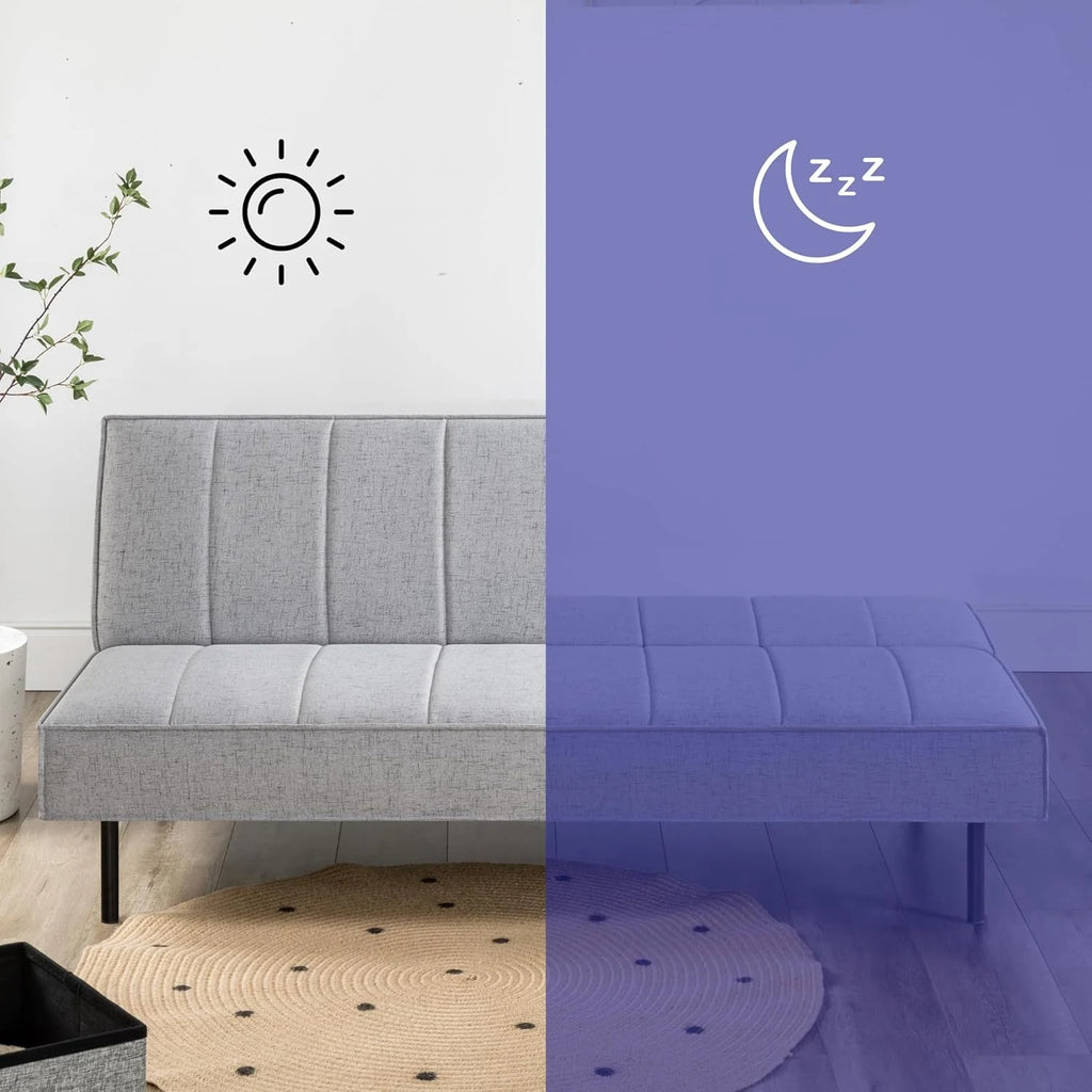 Zinus Quinn Clic Clac Sofá Cama - Sofá Cama Plegable 2 en 1 - Adecuado para habitaciones de invitados y espacios pequeños - Gris