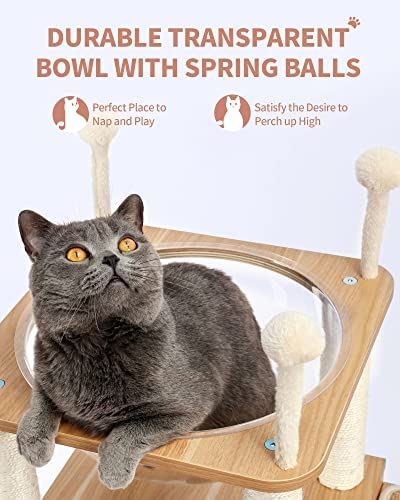 Árbol para Gatos Made4Pets, Torre Moderna para Gatos con Postes para Rascar Totalmente Recubiertos de Sisal