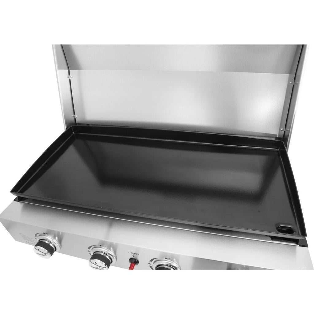 Plancha De Gas 4 Quemadores Con Tapa "fasto" - 10 Kw - Gris