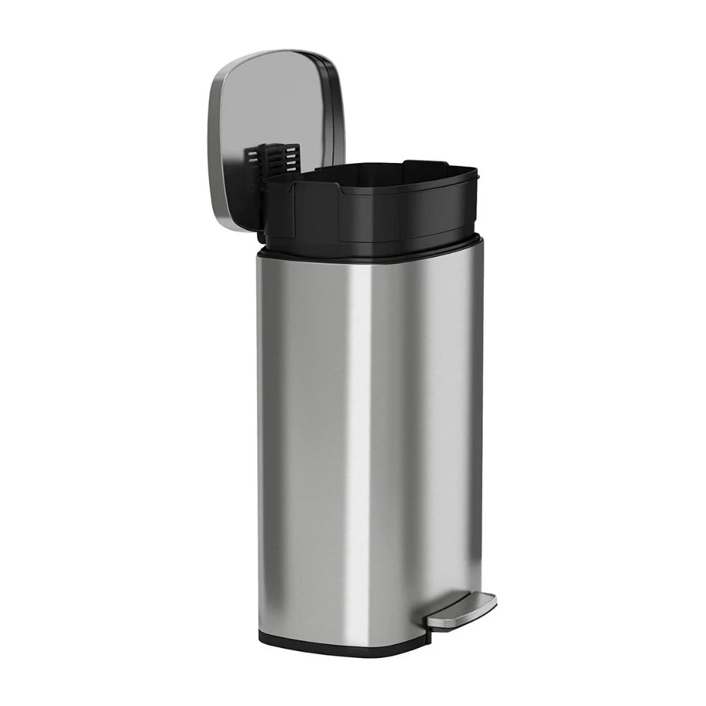 iTouchless SoftStep Bote de Basura de Cocina con Pedal de Acero Inoxidable de 13.2 galones