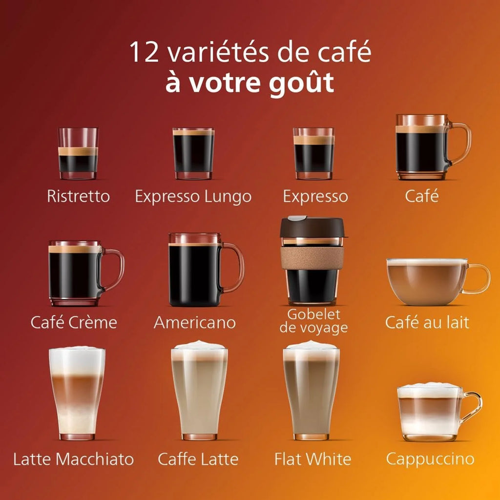 Philips Série 5400 Machine Expresso - Café à Grain - LatteGo Mousseur à Lait, 12 Spécialités de Café, Affichage Intuitif, 4 Profils Utilisateur, Noir (EP5441/50)